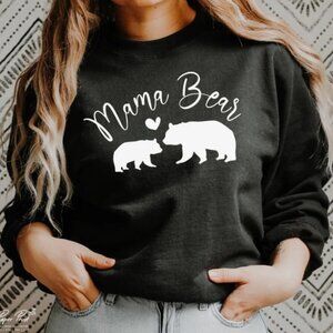 Mama Bear Black NEW long sleeve crewneck sweater